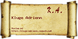 Kluge Adrienn névjegykártya